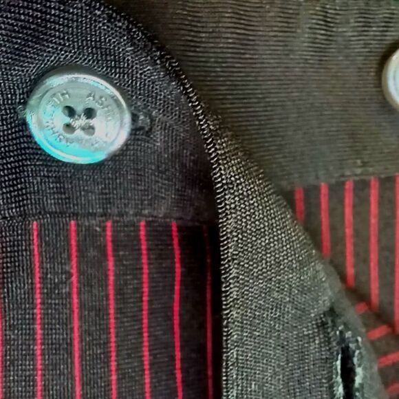 ASHWORTH Golf Polo Short Sleeve Logo Shirt Black Red Pinstripe Men's Size 2X - Picture 4 of 12